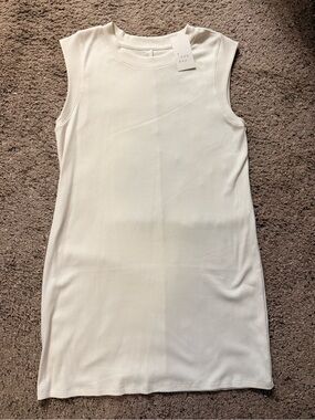 NWT A New Day Sleeveless Crewneck Tank Dress in Cream